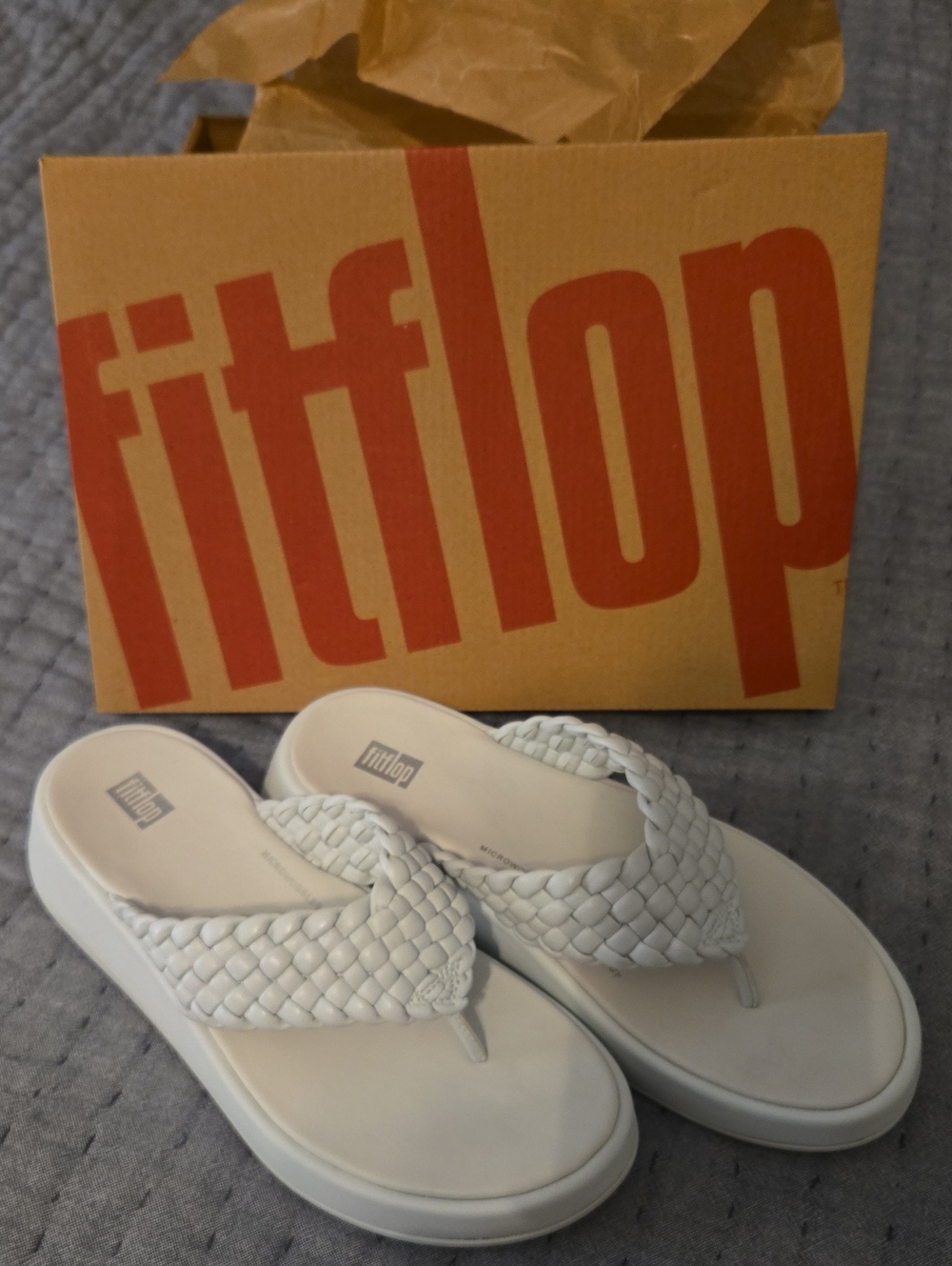 FitFlop Women's Seafoam Braided Thong Sandals
